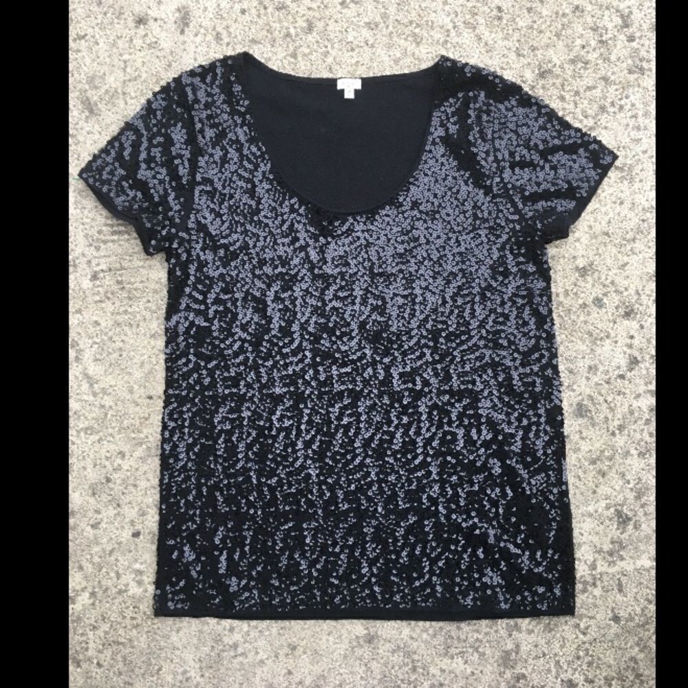 J.Crew sequin v neck top. Medium